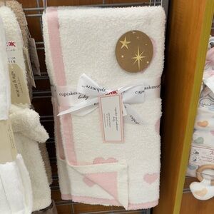 Cupcakes and cashmere heart pink baby blanket. Brand new!